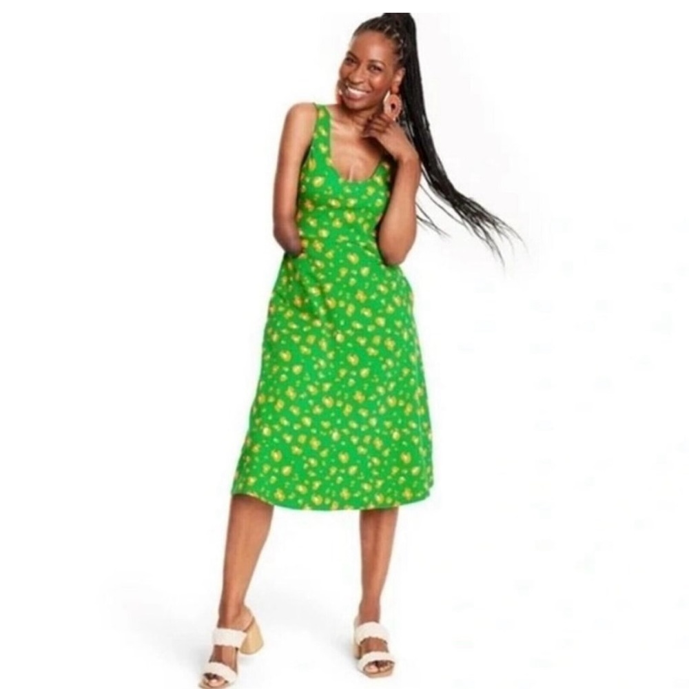 1X Tabitha Brown for Target green leopard dress